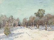 Levitan, Isaak Garden in the snow Germany oil painting artist
